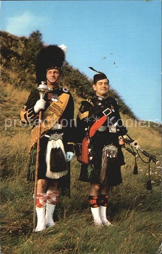 Bagpipe drum major and - and, piper